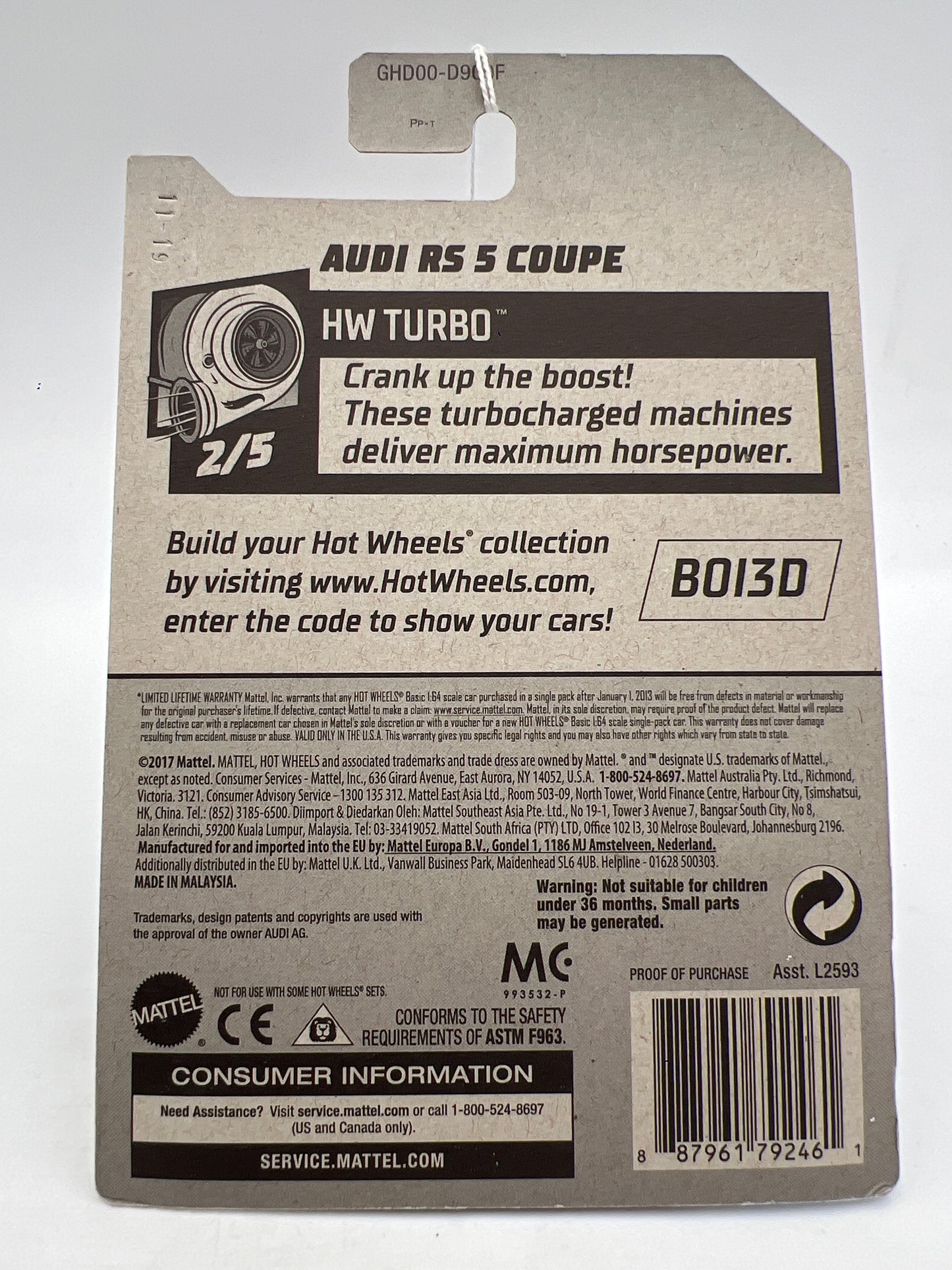 2020 Hot Wheels HW Turbo #118 Audi RS 5 Coupe Blue 109G