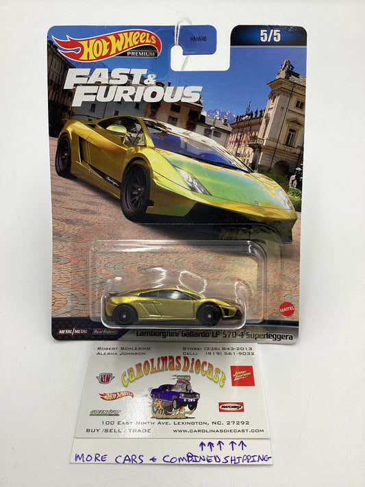 2023 Hot Wheels Fast and Furious #5 Lamborghini Gallardo LP 570-4 Superleggera Gold 247B