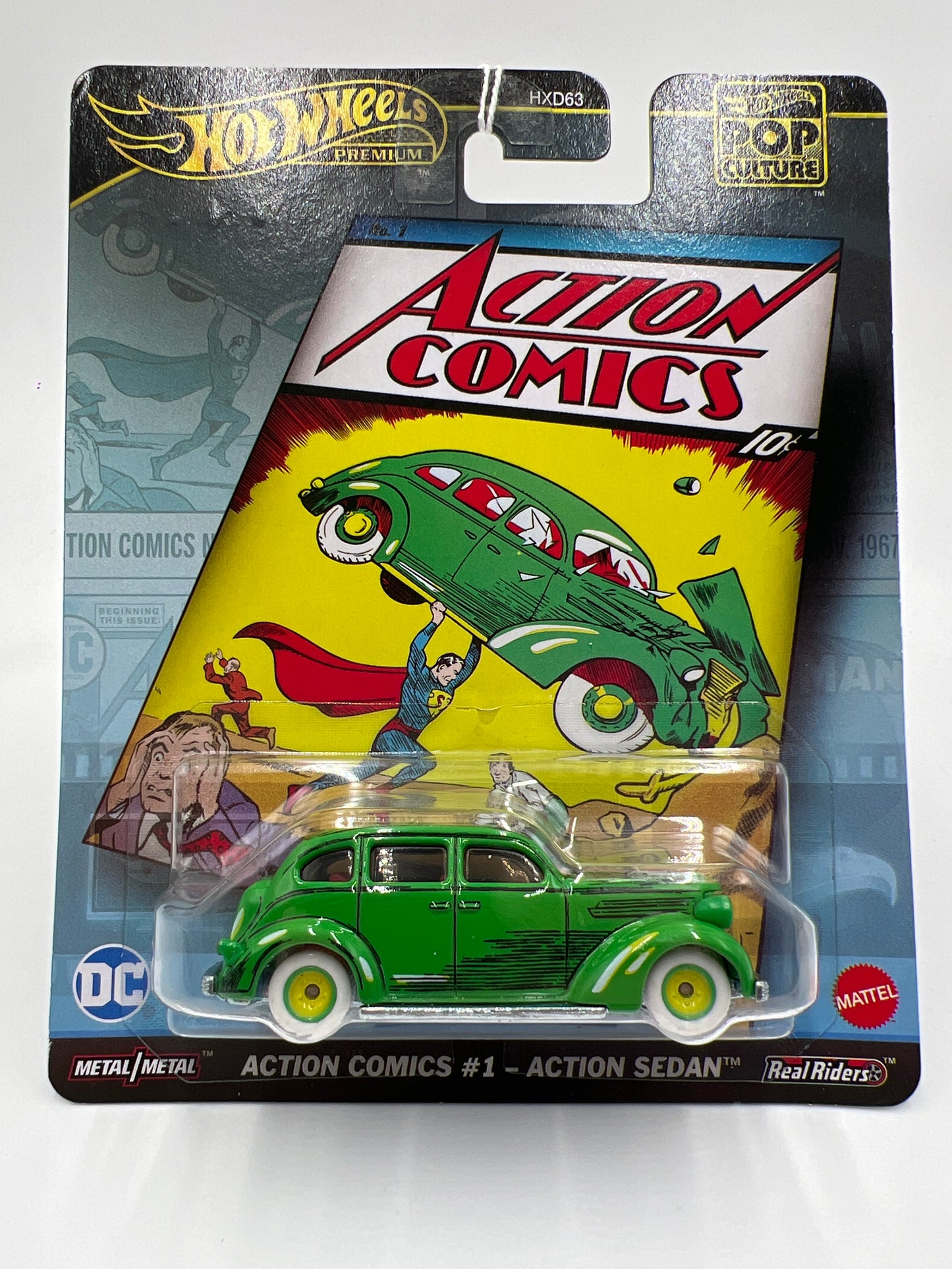 2024 Hot Wheels Gold Label Pop Culture Action Comics #1 Action Sedan Green