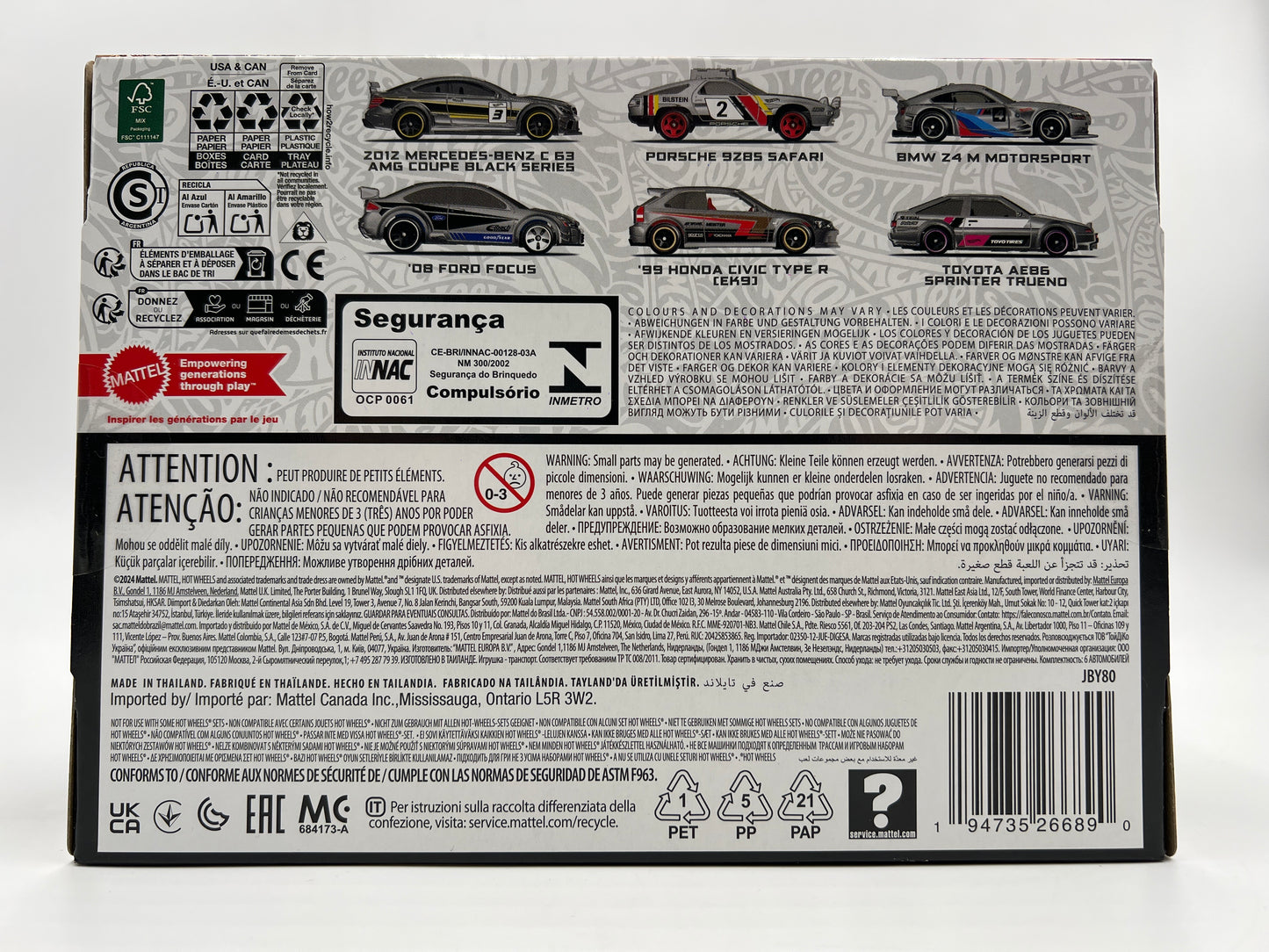 2025 Hot Wheels Silver Series Walmart Exclusive Zamac Box Set of 6