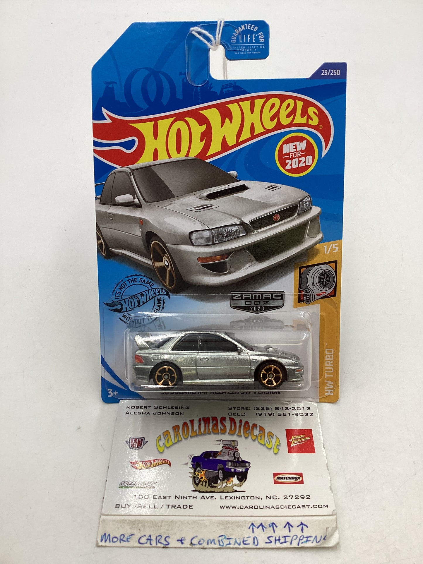 2020 Hot wheels Zamac 007 #23 *Cracked Blister* 98 Subaru Impreza 22B STI-version 148A