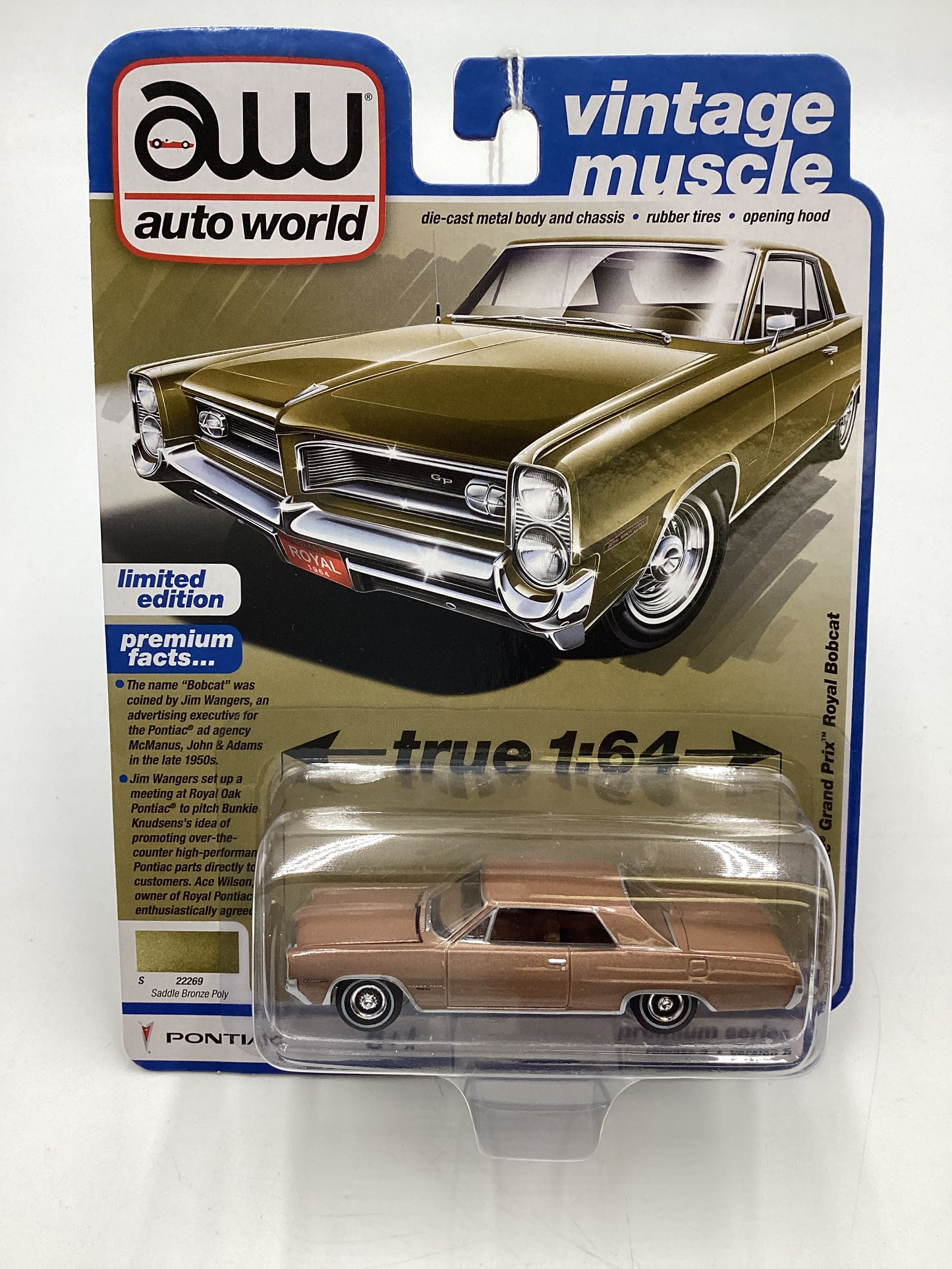 Auto World Vintage Muscle Release 3 Version B 1964 Pontiac Grand Prix Royal Bobcat Bronze 183F