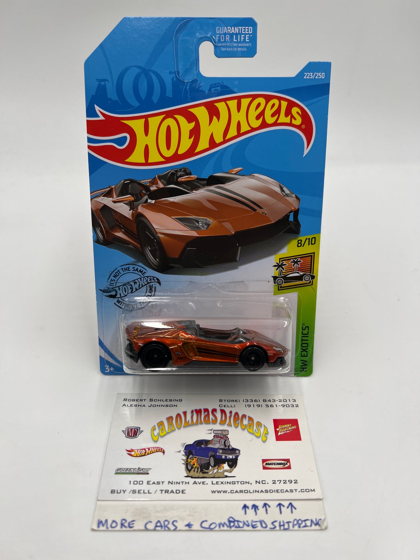 2019 Hot Wheels Super Treasure Hunt #223 Lamborghini Aventador J Orange W/Protector