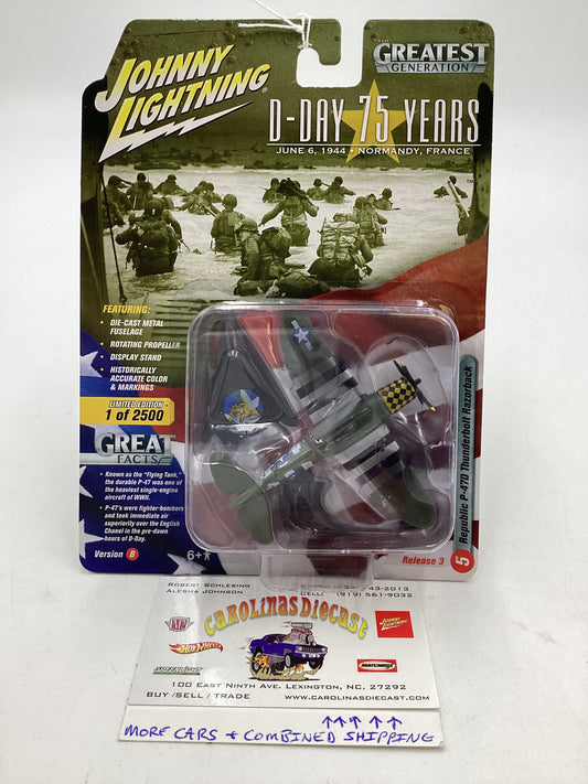 Johnny Lightning D-Day 75 Years Republic P470 Thunderbolt Razorback