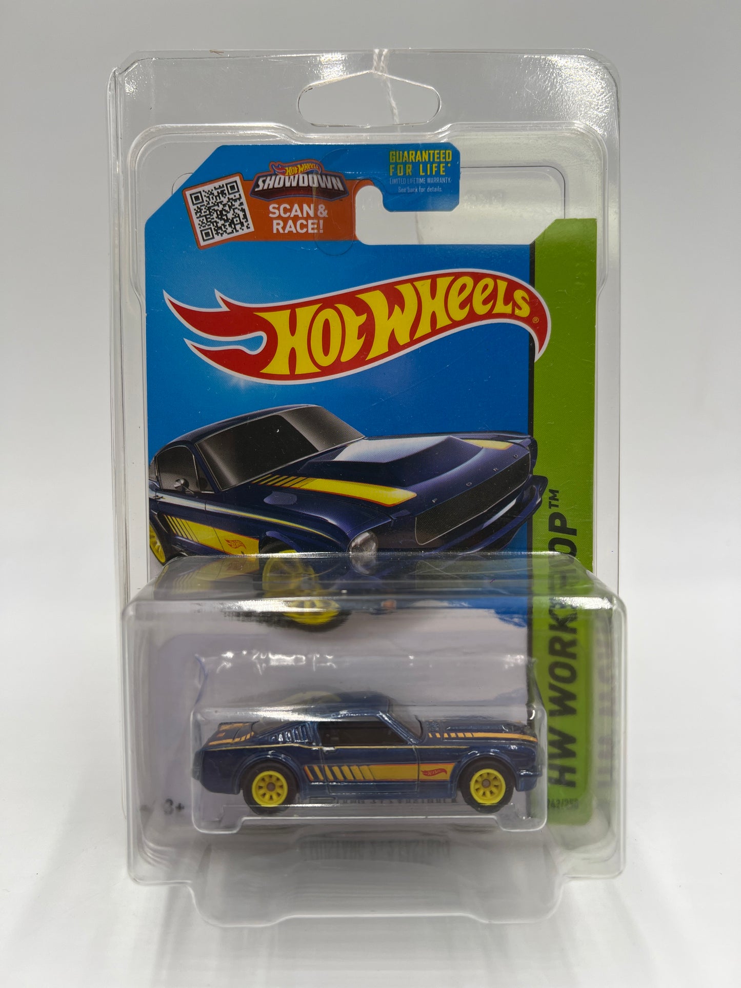 2015 Hot Wheels Super Treasure Hunt #242 65 Mustang 2+2 Fastback Blue W/Protector