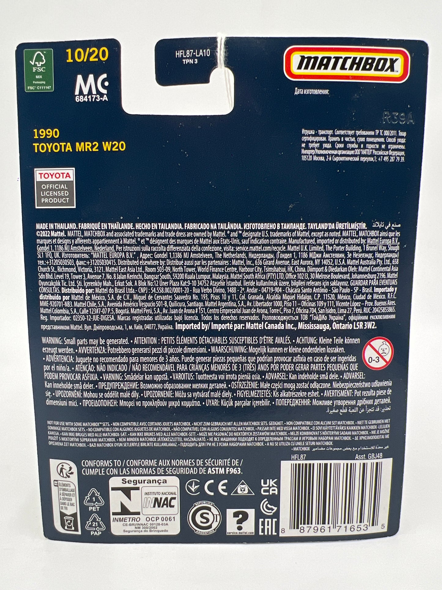 Matchbox Collectors #10 1990 Toyota MR2 W20 Red RHD/LU