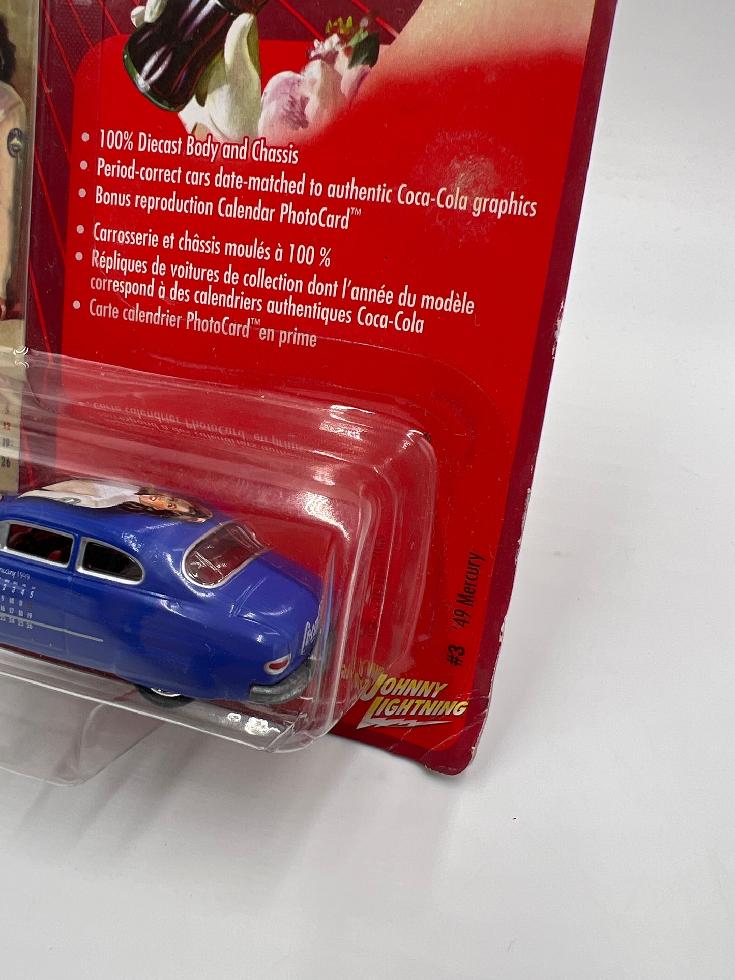 Johnny Lightning Coca Cola Calendar Girl Series #3 49 Mercury Blue