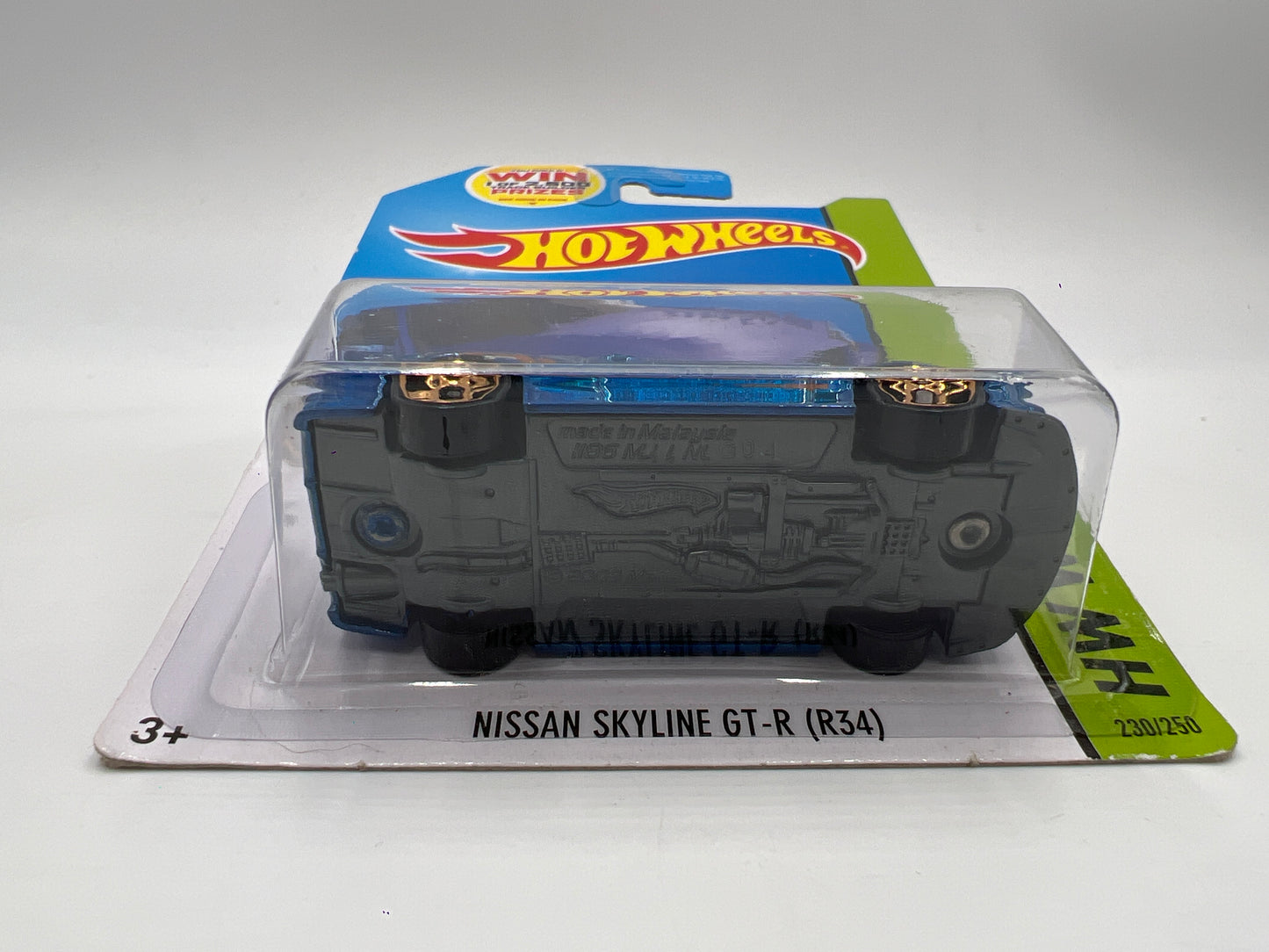 2014 Hot Wheels Workshop #230 Nissan Skyline GT-R R34 Blue W/Protector