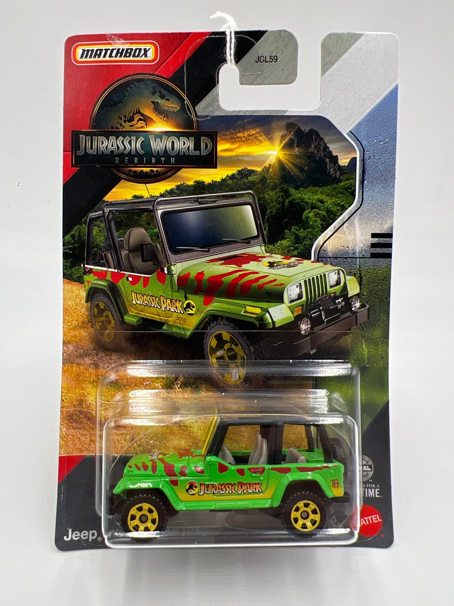 Matchbox Jurassic World Rebirth Jeep Wrangler #18 Green 159i