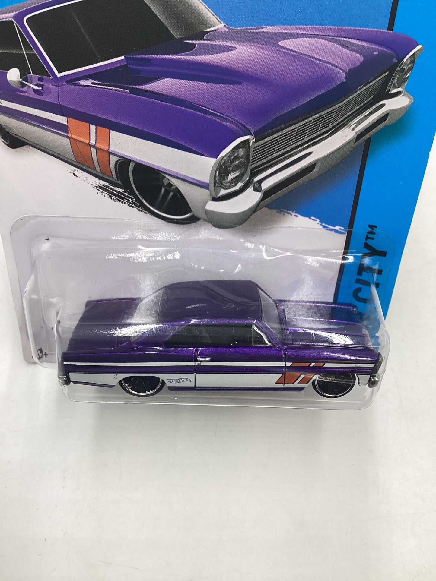 2014 HW City Scavenger Hunt 3/4 66 Chevy Nova Purple Kroger Exclusive 236D