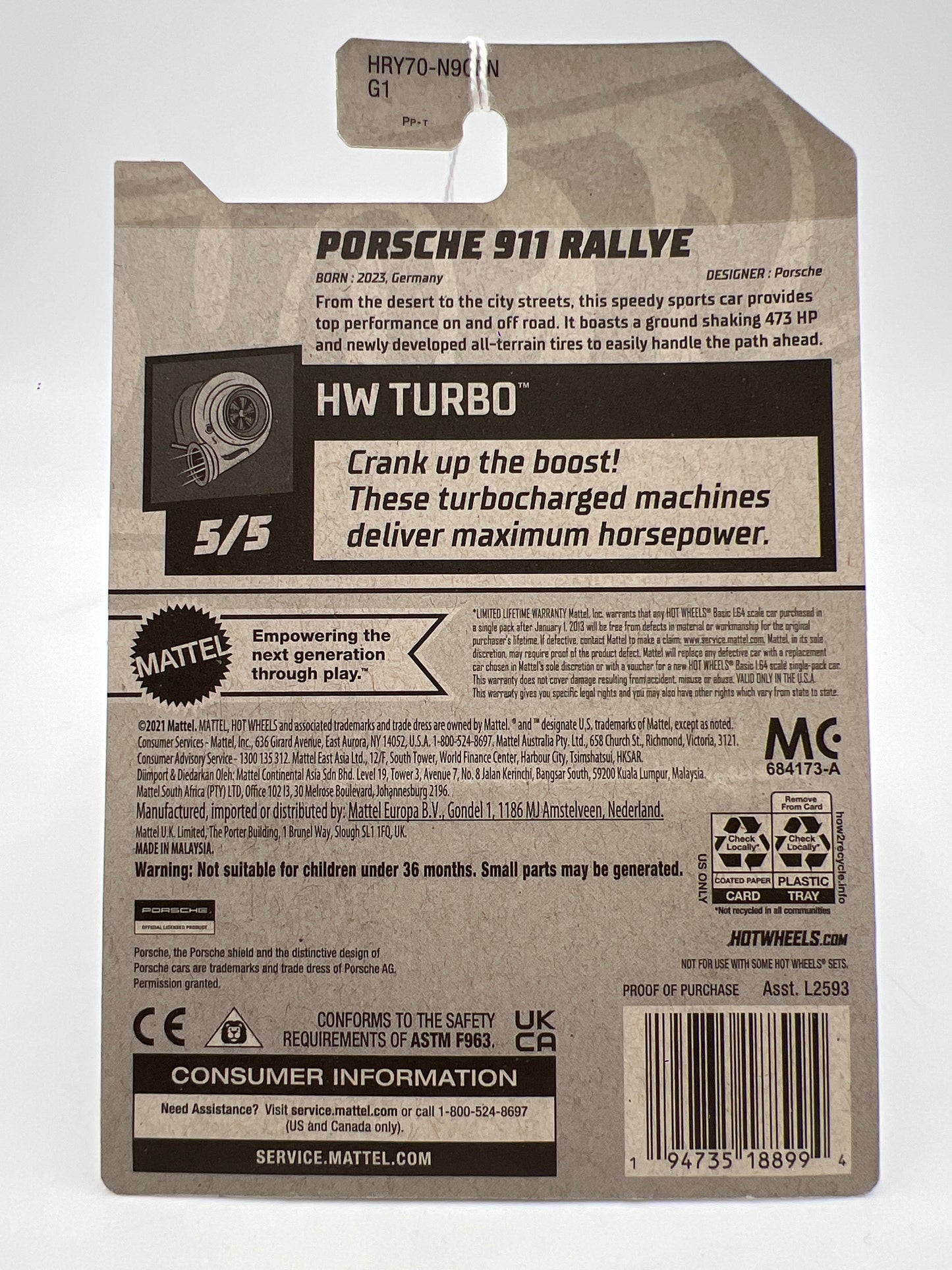 2024 Hot Wheels N Case #172 Porsche 911 Rallye White 99G