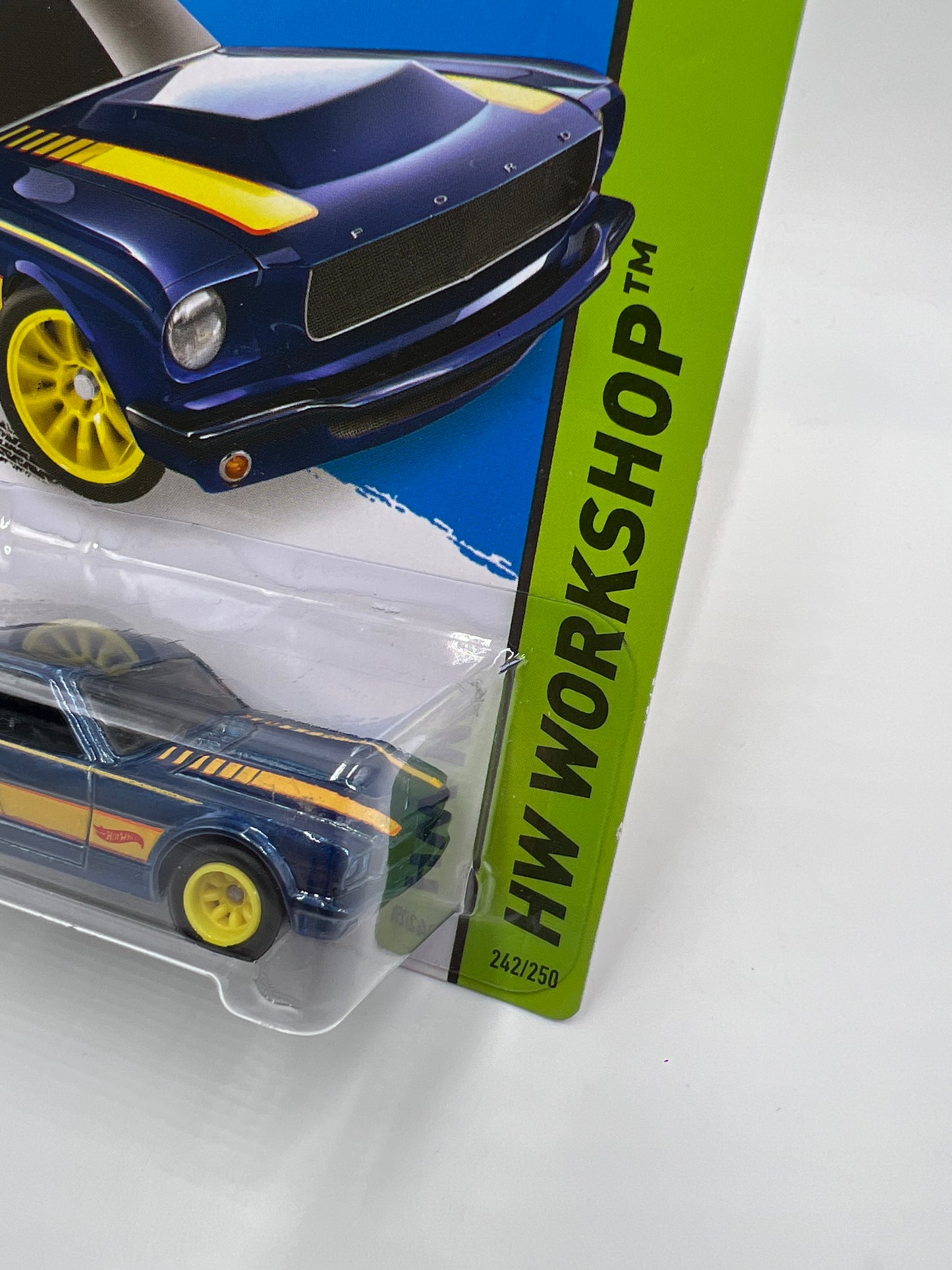 2015 Hot Wheels Super Treasure Hunt #242 65 Mustang 2+2 Fastback Blue W/Protector