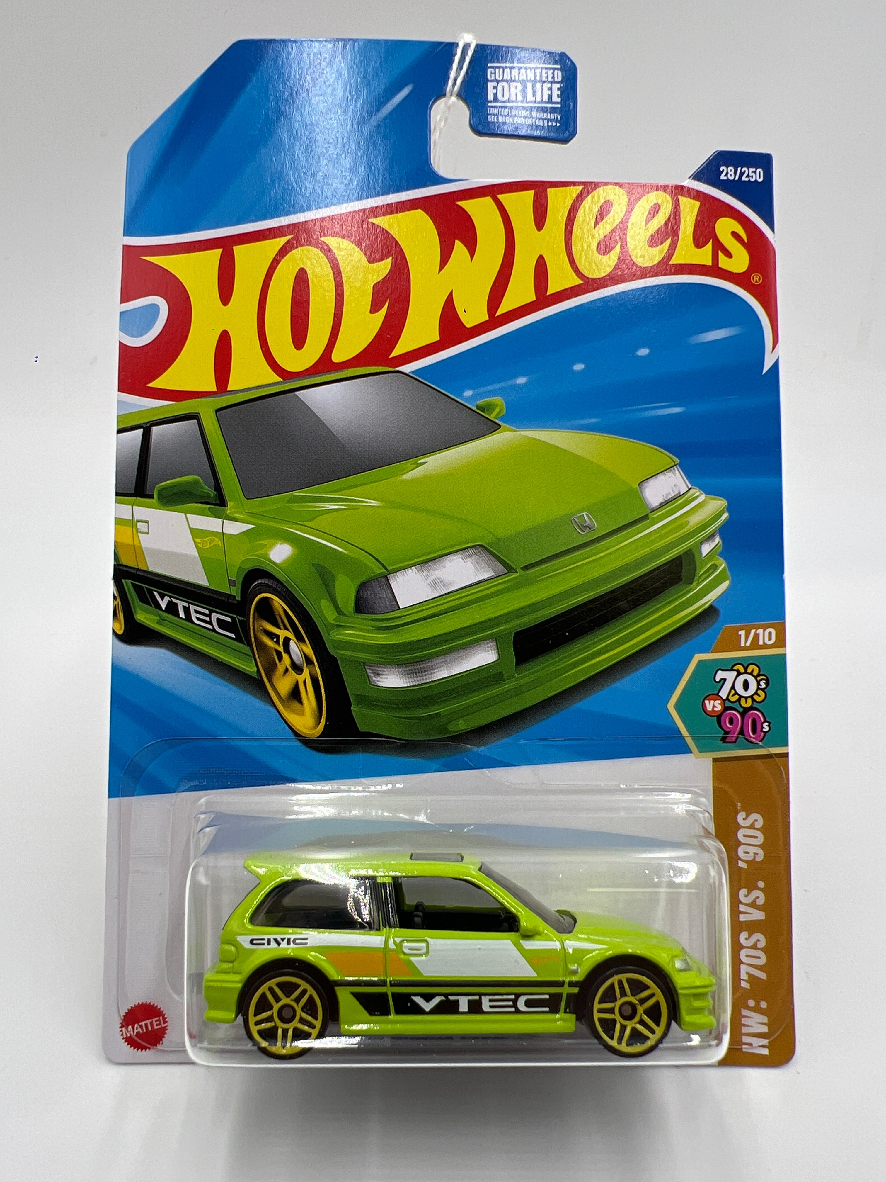 2025 Hot Wheels L Case 70s Vs 90s #28 90 Honda Civic EF Green 77B