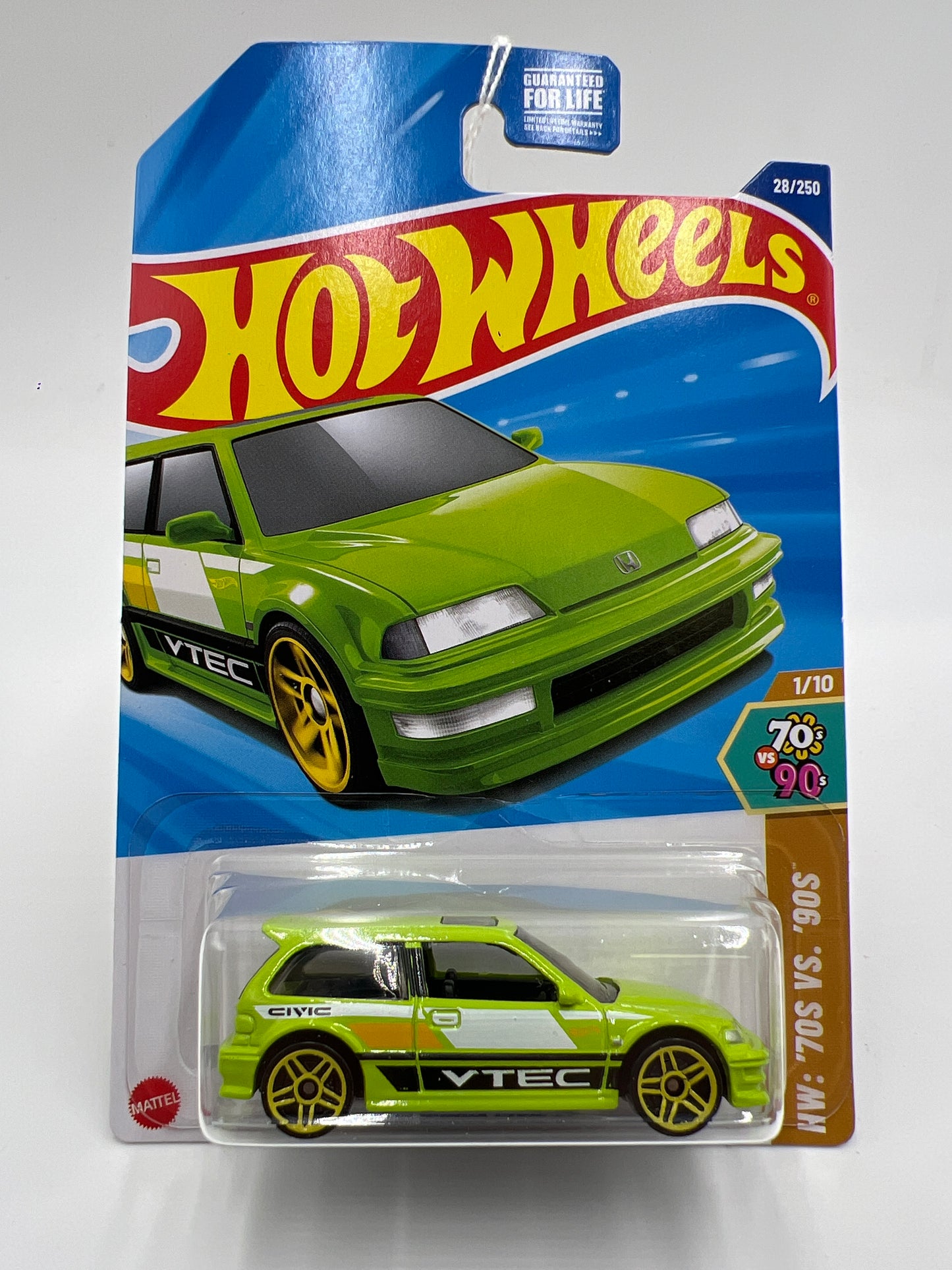 2025 Hot Wheels L Case 70s Vs 90s #28 90 Honda Civic EF Green 77B