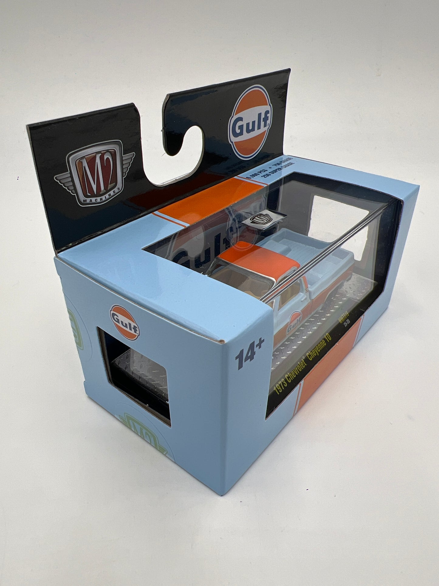 M2 Machines Walmart Exclusive Gulf Set 1973 Chevrolet Cheyenne 10 Gulf Blue WMTS19