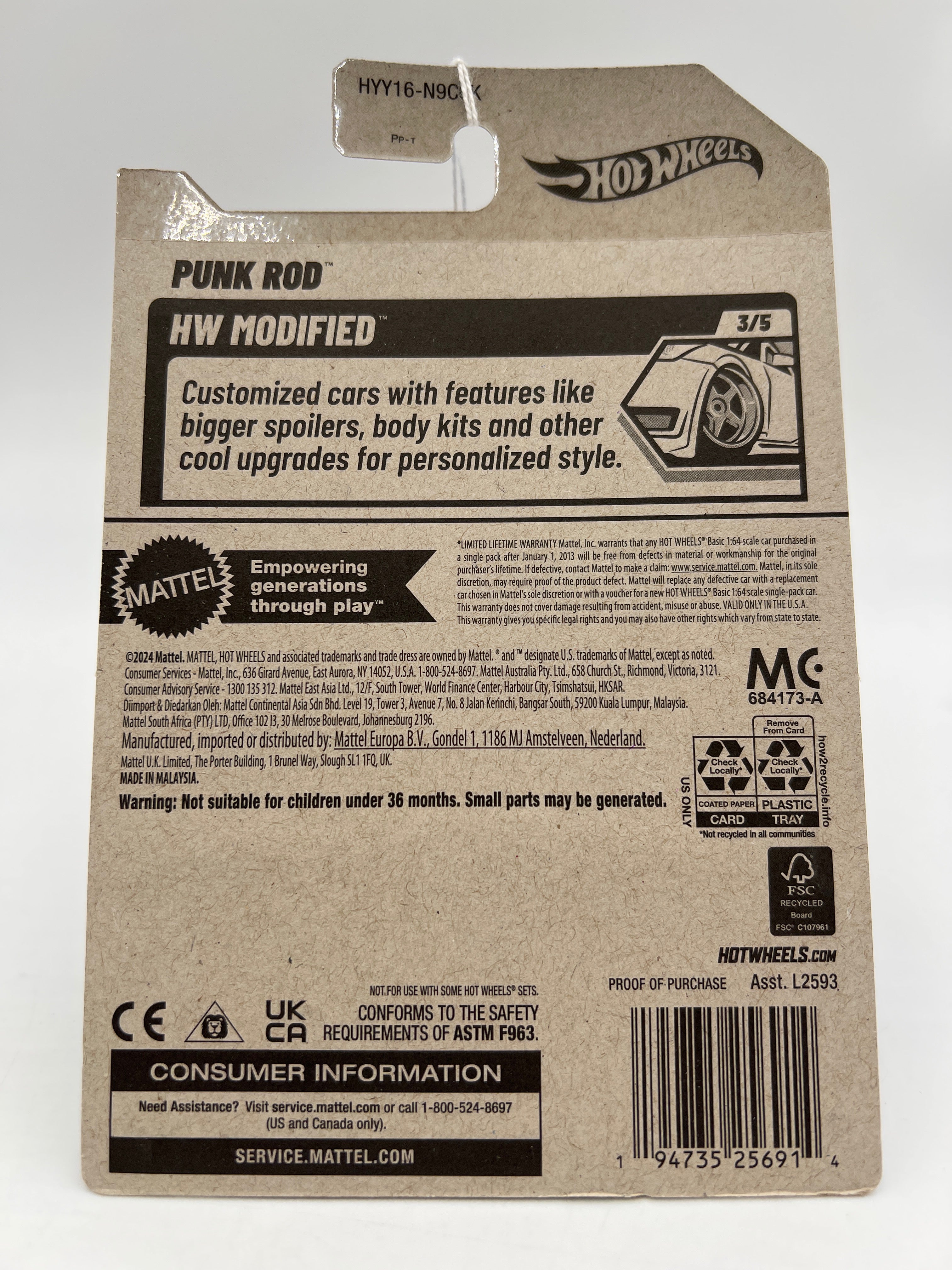 2025 Hot Wheels Walmart Exclusive Zamac 7 #71 Punk Rod 145E