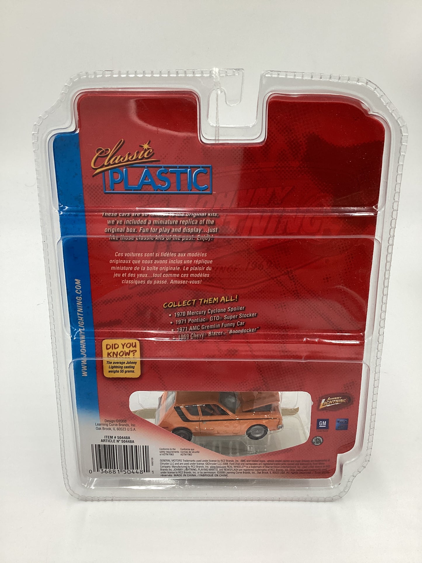 Johnny lightning Classic Plastic Release 1 #3 71 AMC Gremlin Funny Car Orange 232C