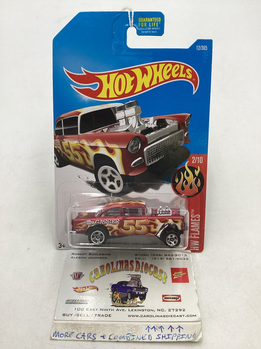 2017 Hot wheels #12 1955 Chevy Bel Air Gasser Red 9C