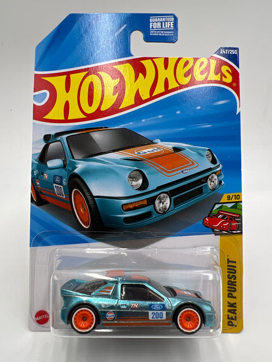 2025 Hot Wheels Super Treasure Hunt #247 Ford RS200 Gulf Blue W/Protector