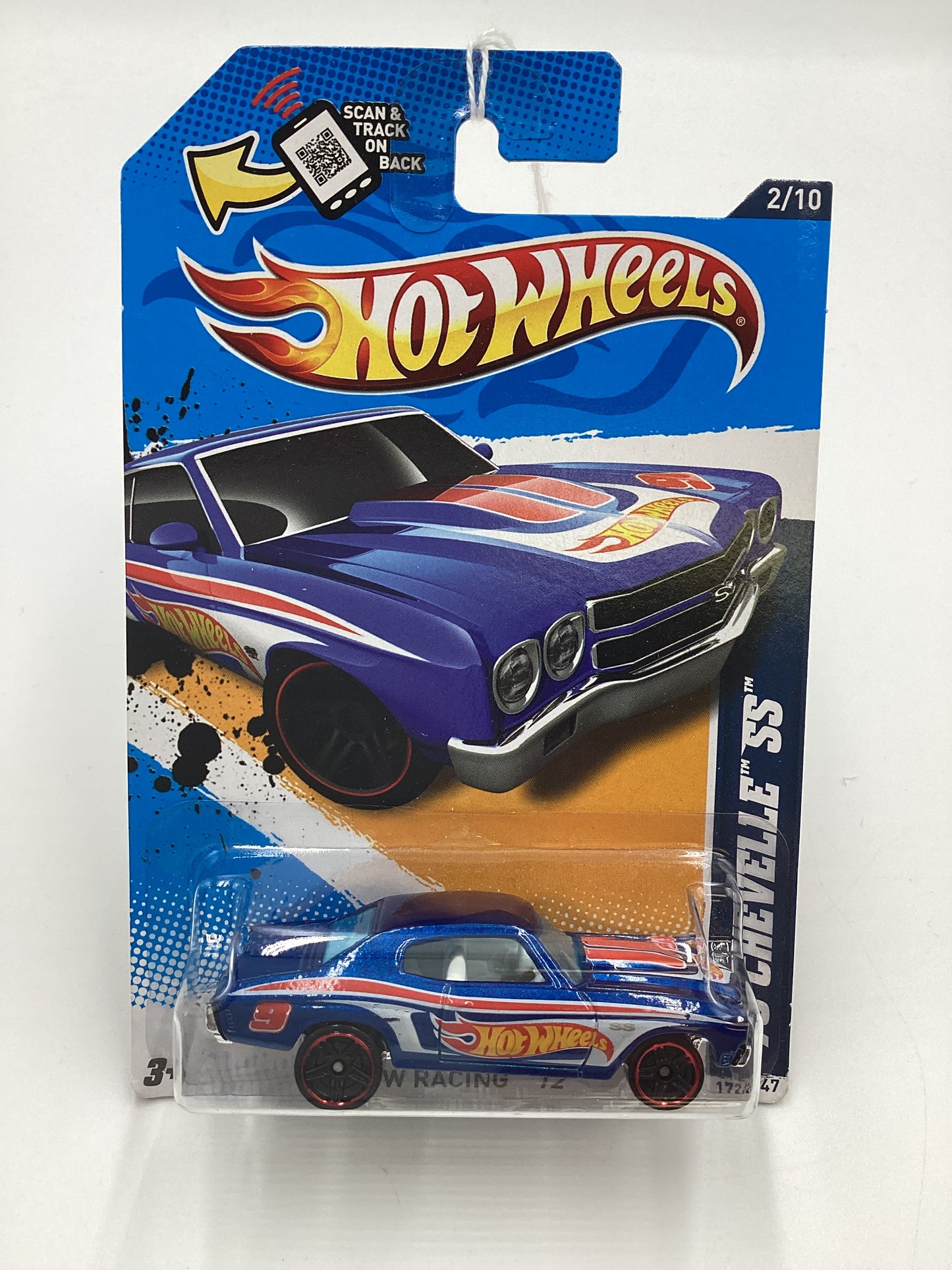 2012 Hot Wheels Racing #172 70 Chevelle SS Blue 10G