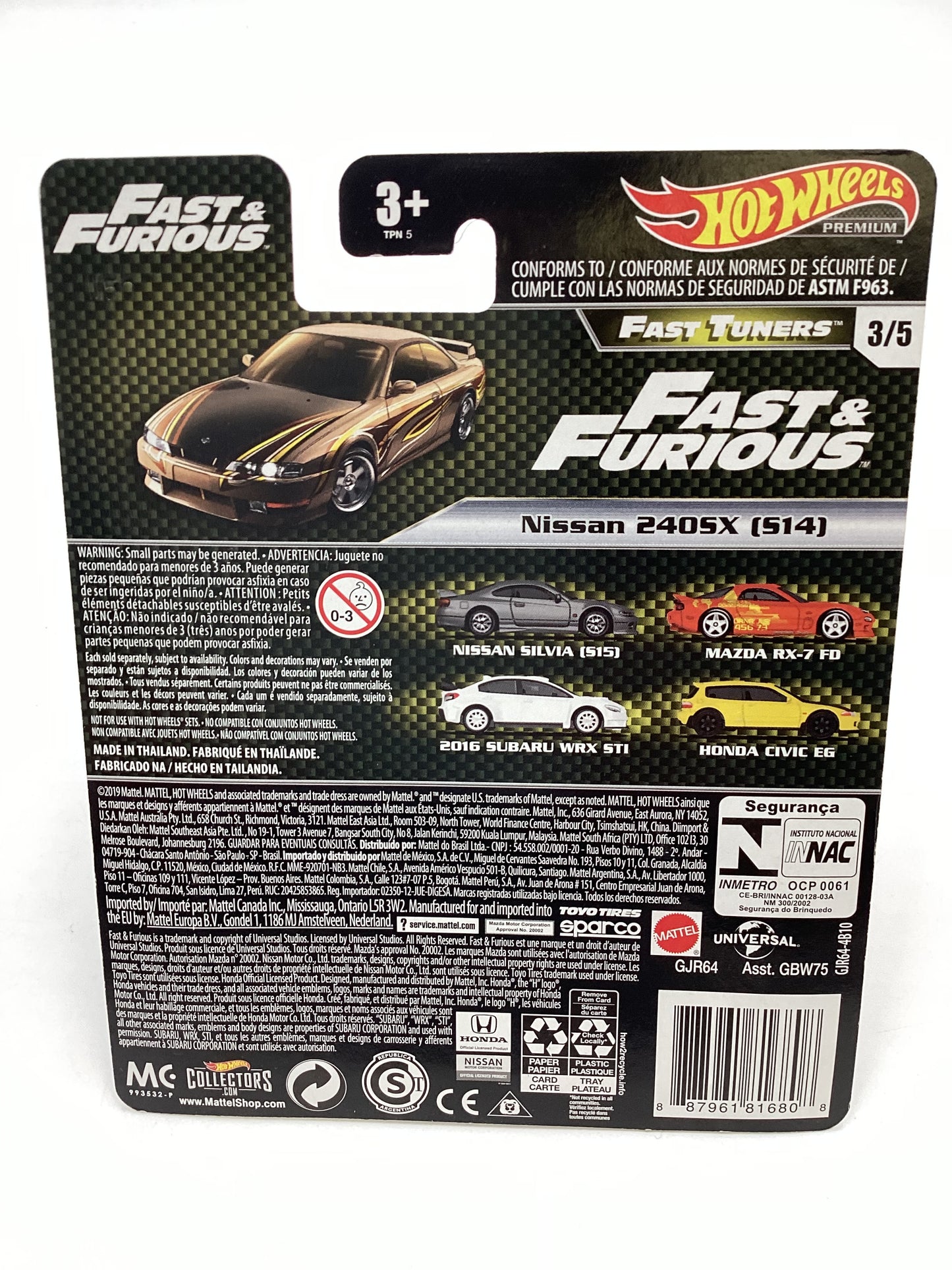 Hot Wheels Fast and furious Fast Tuners #3 Nissan 240SX S14