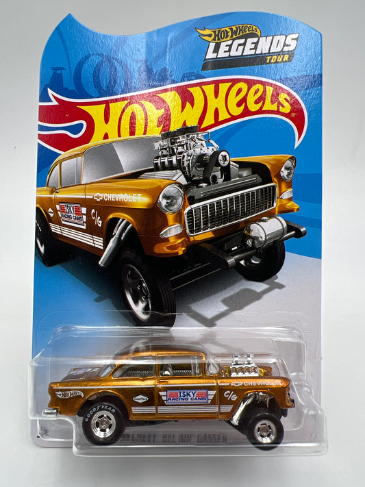 2020 Hot Wheels Legends Tour 55 Chevy Bel Air Gasser Gold W/Protector