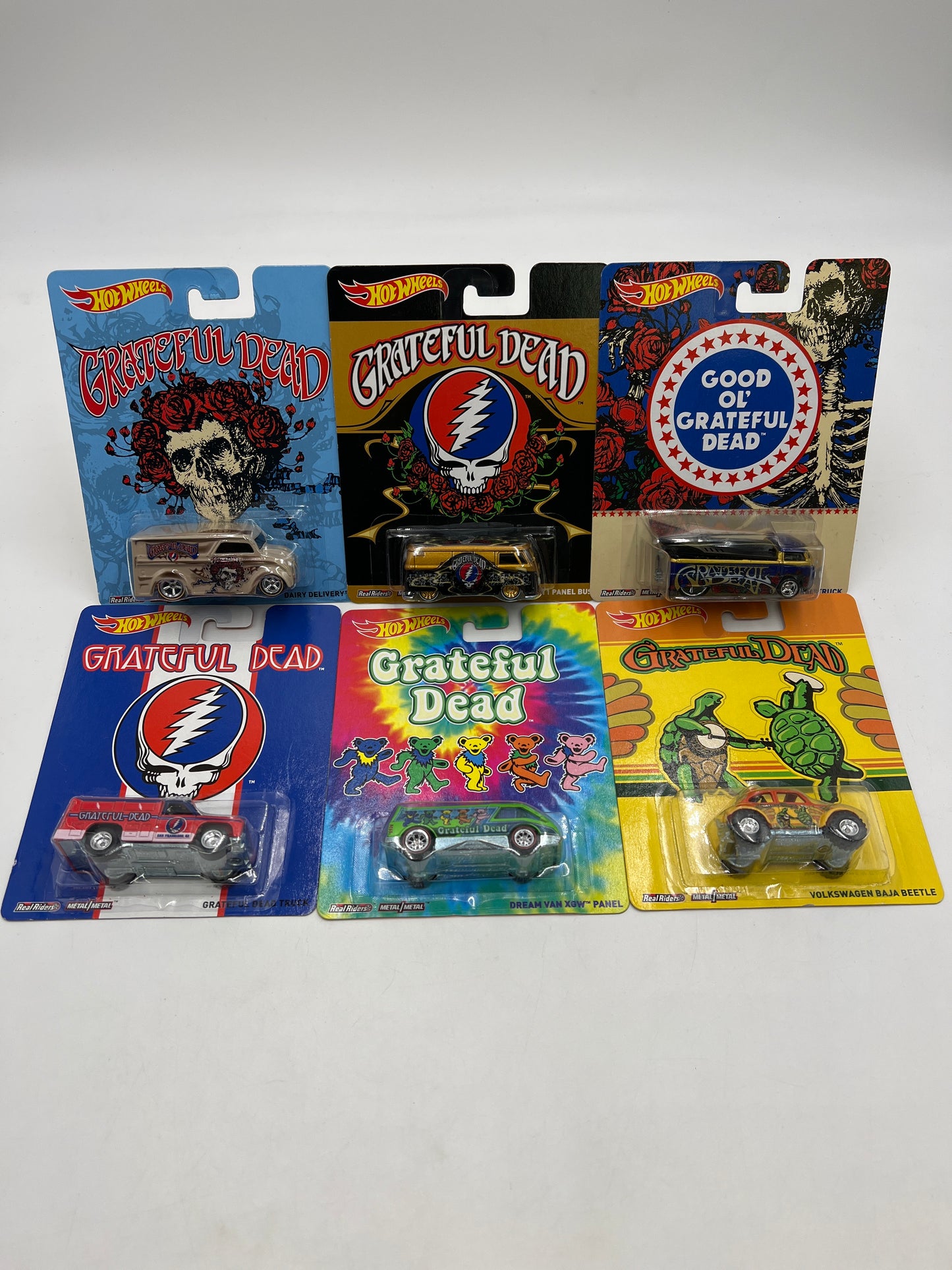 Hot Wheels Pop Culture Grateful Dead Full 6 Car Set W/Protectors VHTF