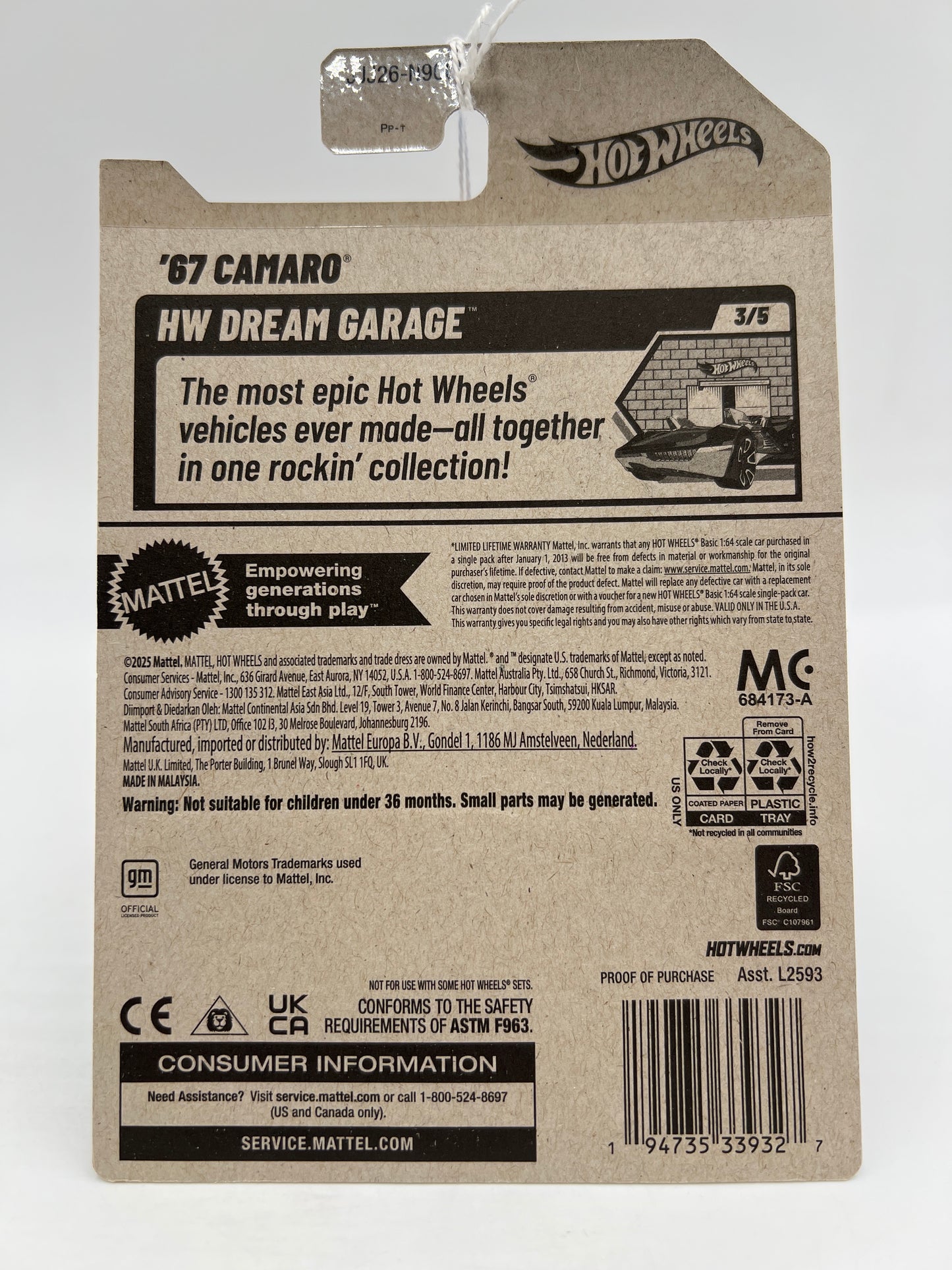 2026 Hot Wheels C Case HW Dream Garage #56 67 Camaro Gold