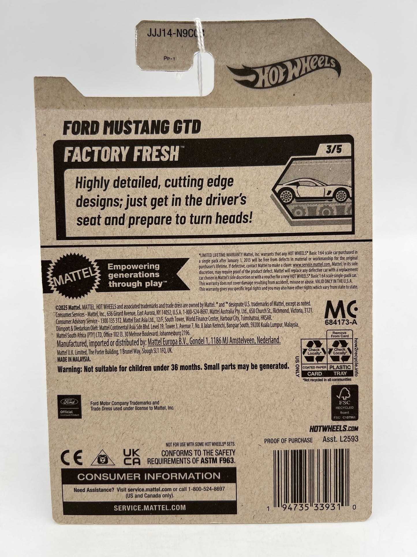 2026 Hot Wheels B Case Factory Fresh #43 Ford Mustang GTD Light Blue 29D