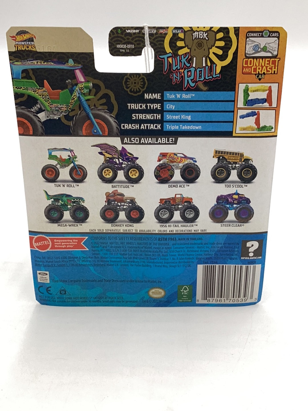 Hot wheels Monster Trucks Tuk n Roll 130D