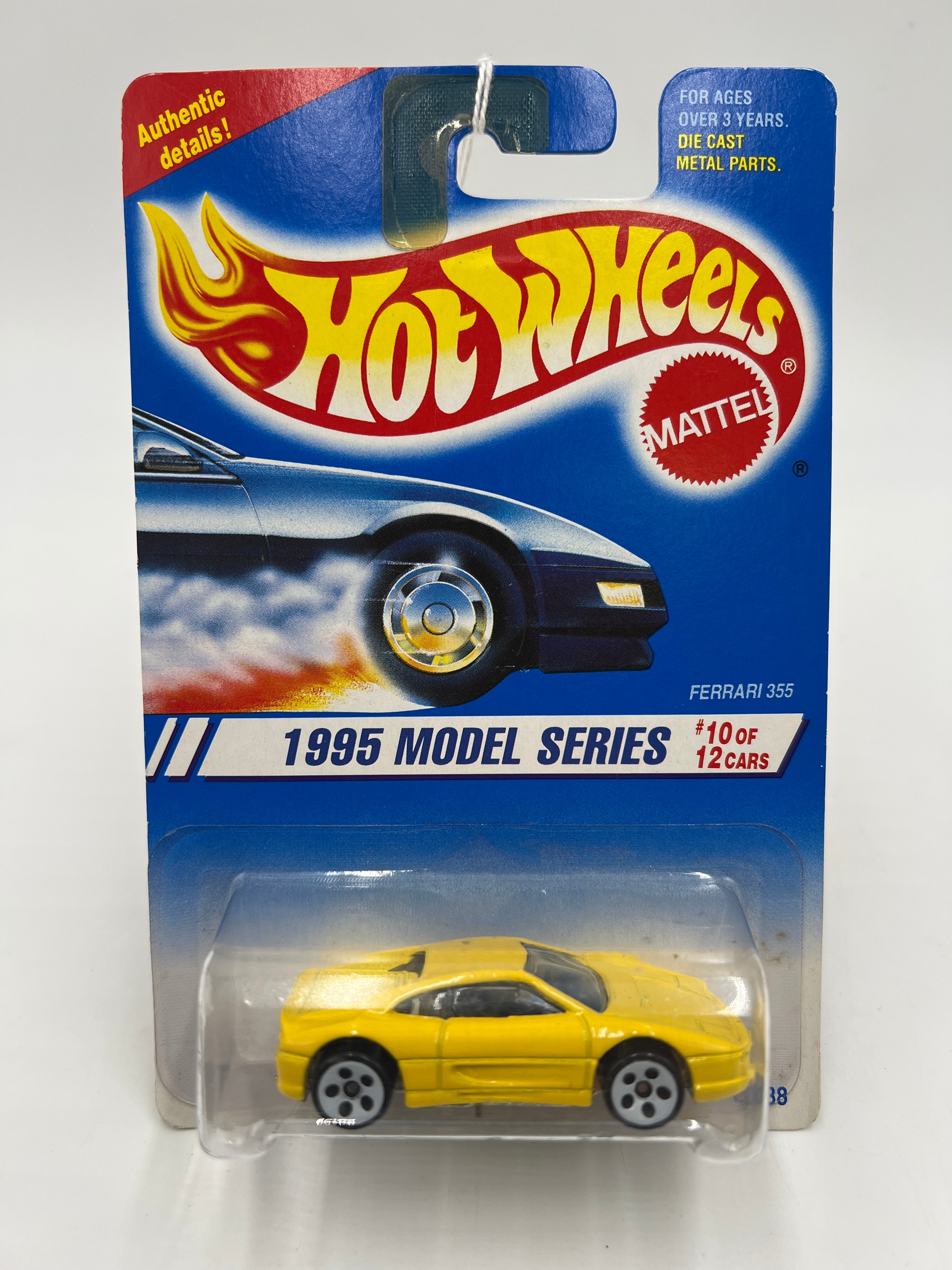 1995 Hot Wheels Model Series #350 Ferrari 355 Yellow 5 Dot White