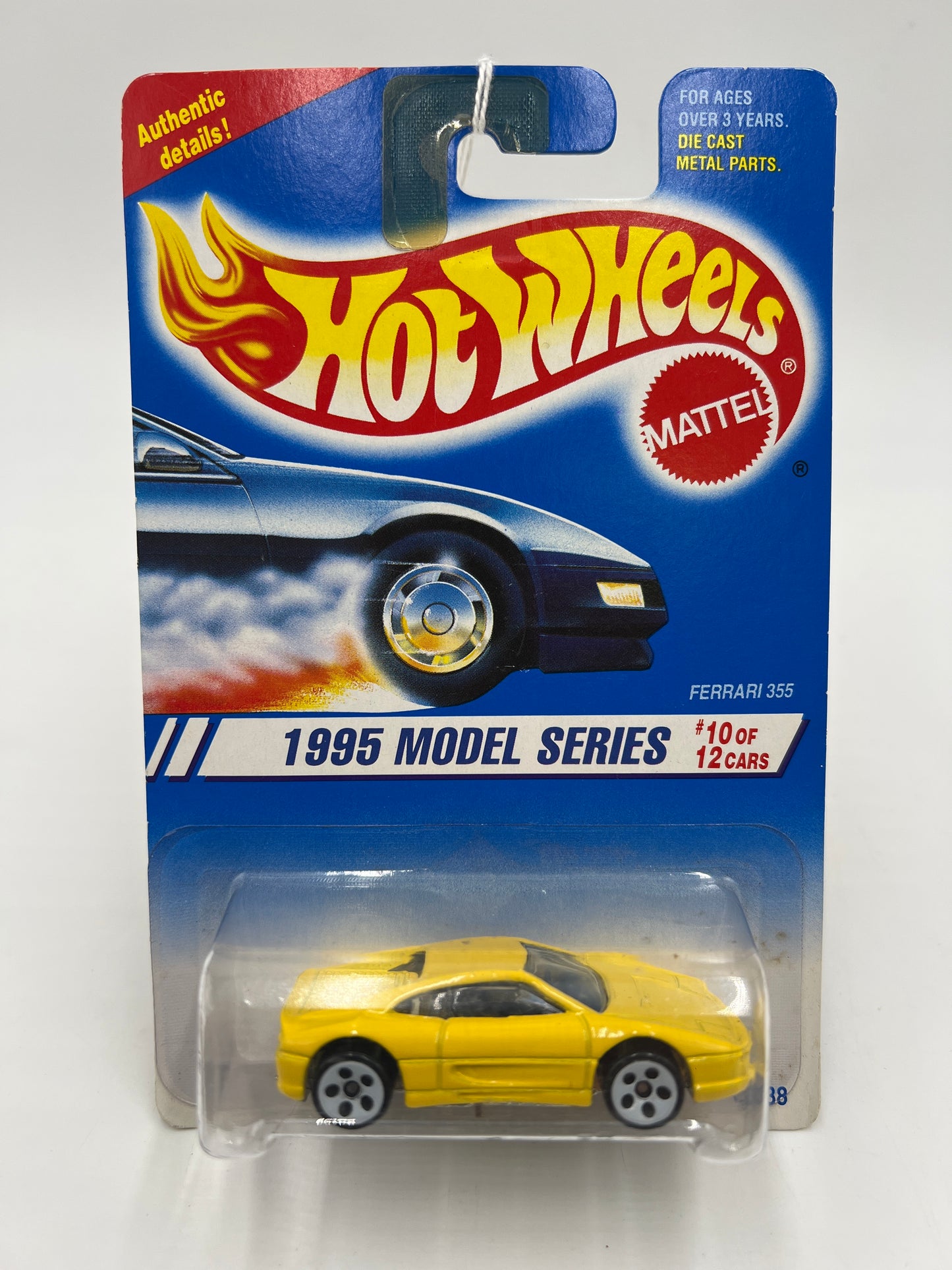 1995 Hot Wheels Model Series #350 Ferrari 355 Yellow 5 Dot White Wheels