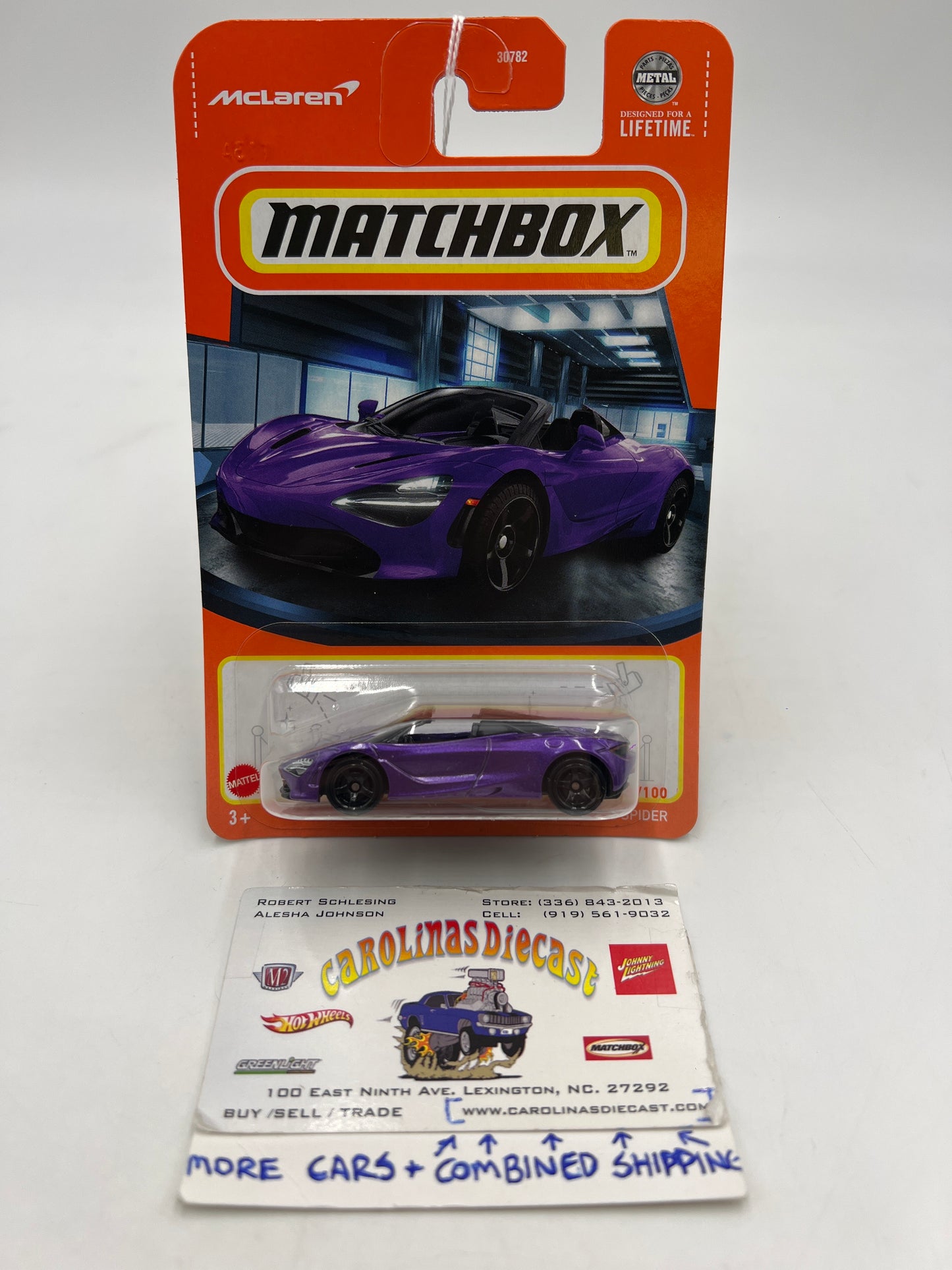 2024 Matchbox #85 2019 McLaren 720S Spider Purple 212E