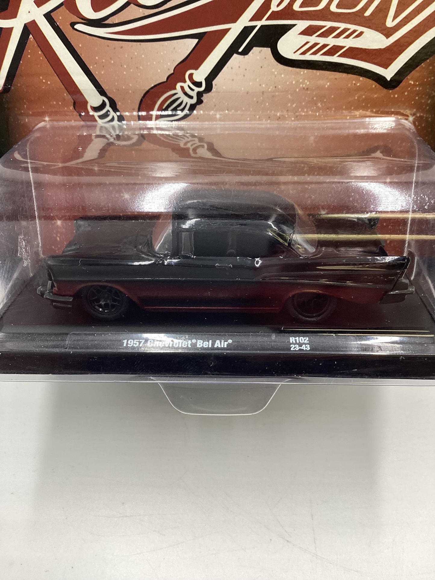 M2 Machines Kelly and Son 1957 Chevrolet Bel Air Black W/Red R102 191C