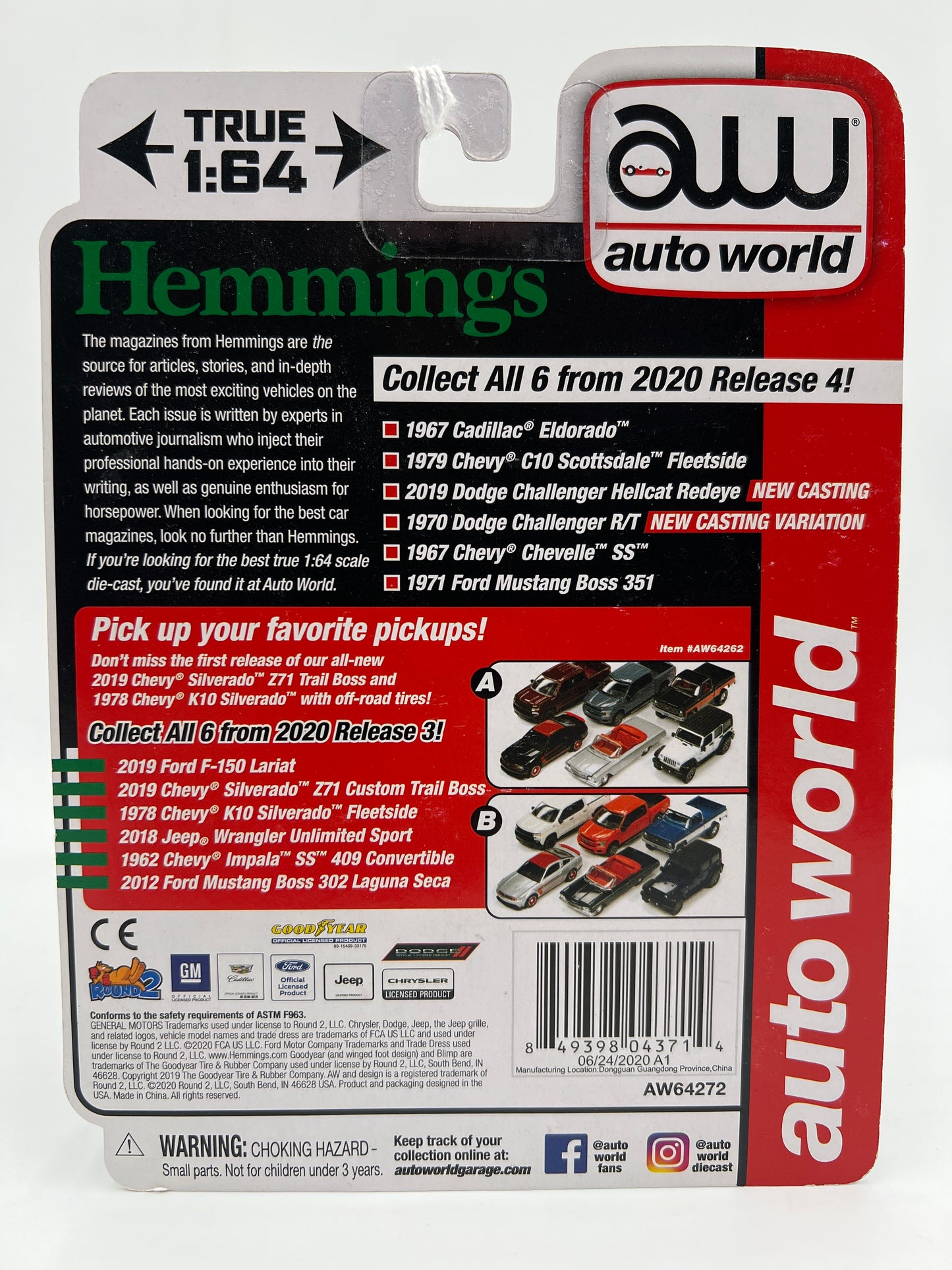 Auto World Hemmings Motor News Release 4 Version B Alt Color 1979 Chevy C10 Scottsdale Sport Red/Black 182D