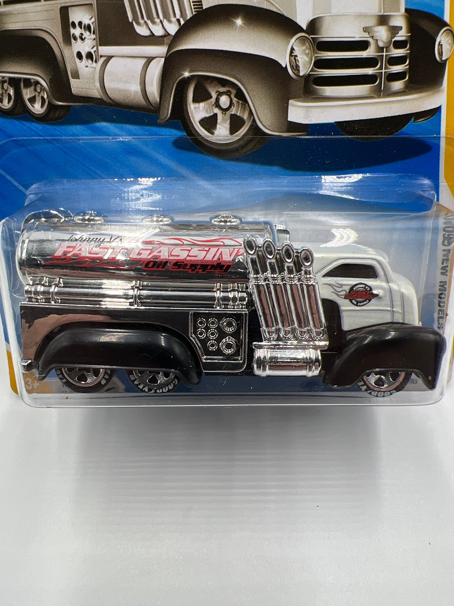 2009 Hot Wheels New Models Walmart Exclusive #14 Fast Gassin White Goodyear Tires 235B