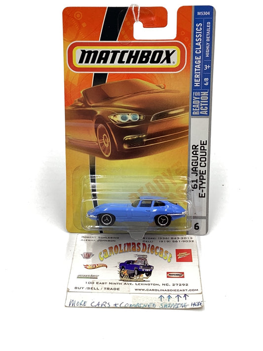 Matchbox 2008 #6 1961 Jaguar E -Type Coupe blue 209C