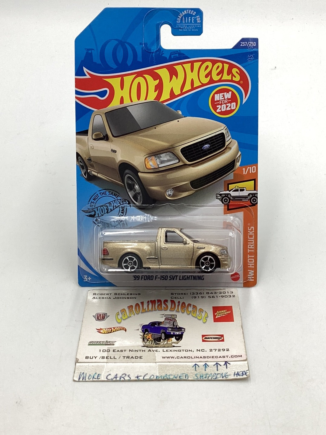 2020 hot wheels  #237 99 Ford F-150 SVT Lightning gold 23A