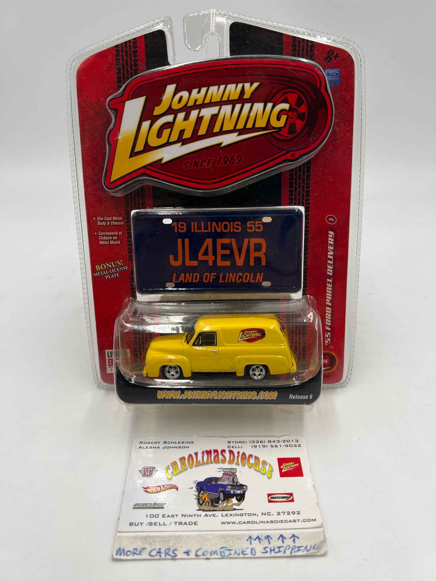 Johnny Lightning Working Class Limited Edition W/License Plate 55 Ford Panel Delivery Yellow 218D