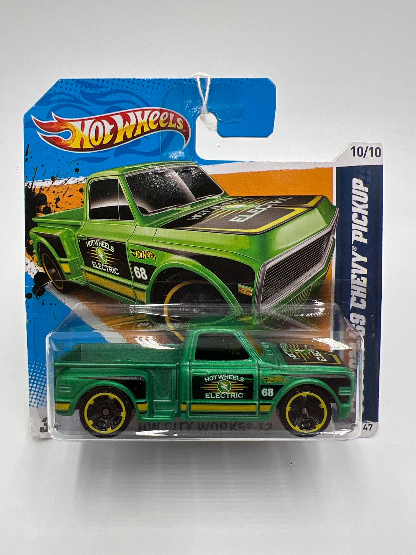 2012 Hot Wheels Short Card HW City Works #140 Custom 69 Chevy Pickup Green
