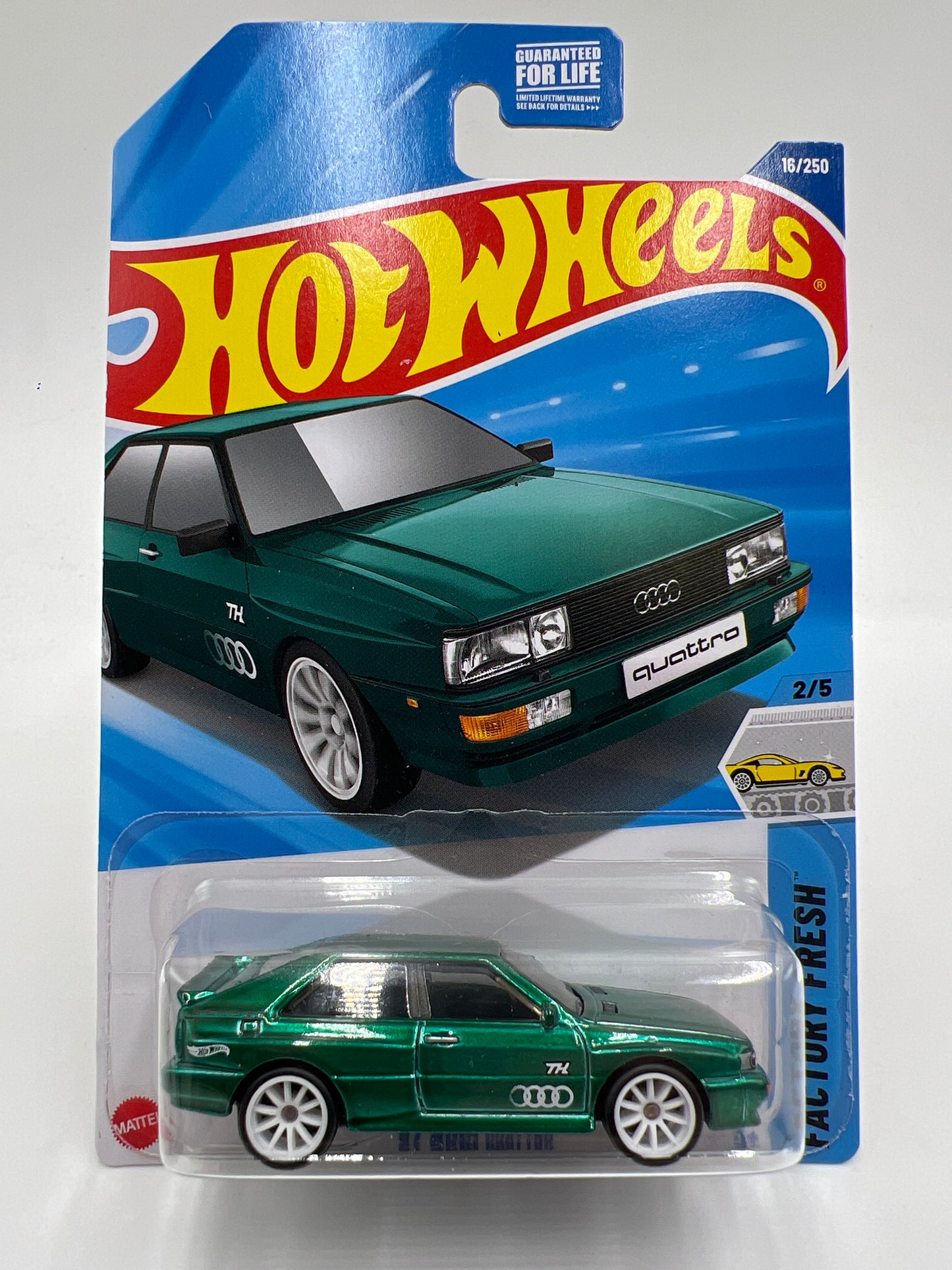 2025 Hot Wheels A Case Super Treasure Hunt #16 87 Audi Quattro Green W/Protector #2