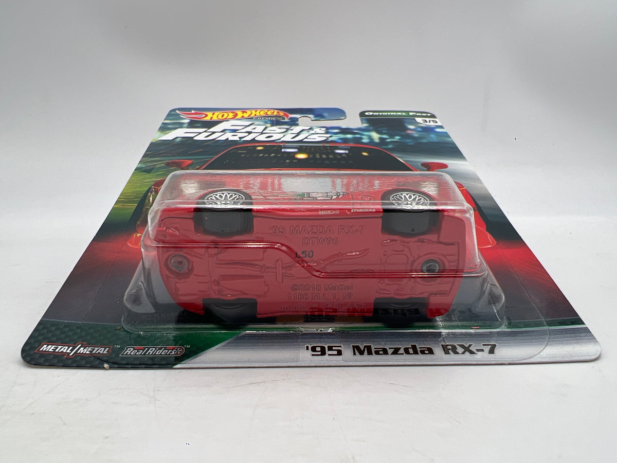 Hot Wheels Fast & Furious Original Fast #3 95 Mazda RX-7 Red W/Protector