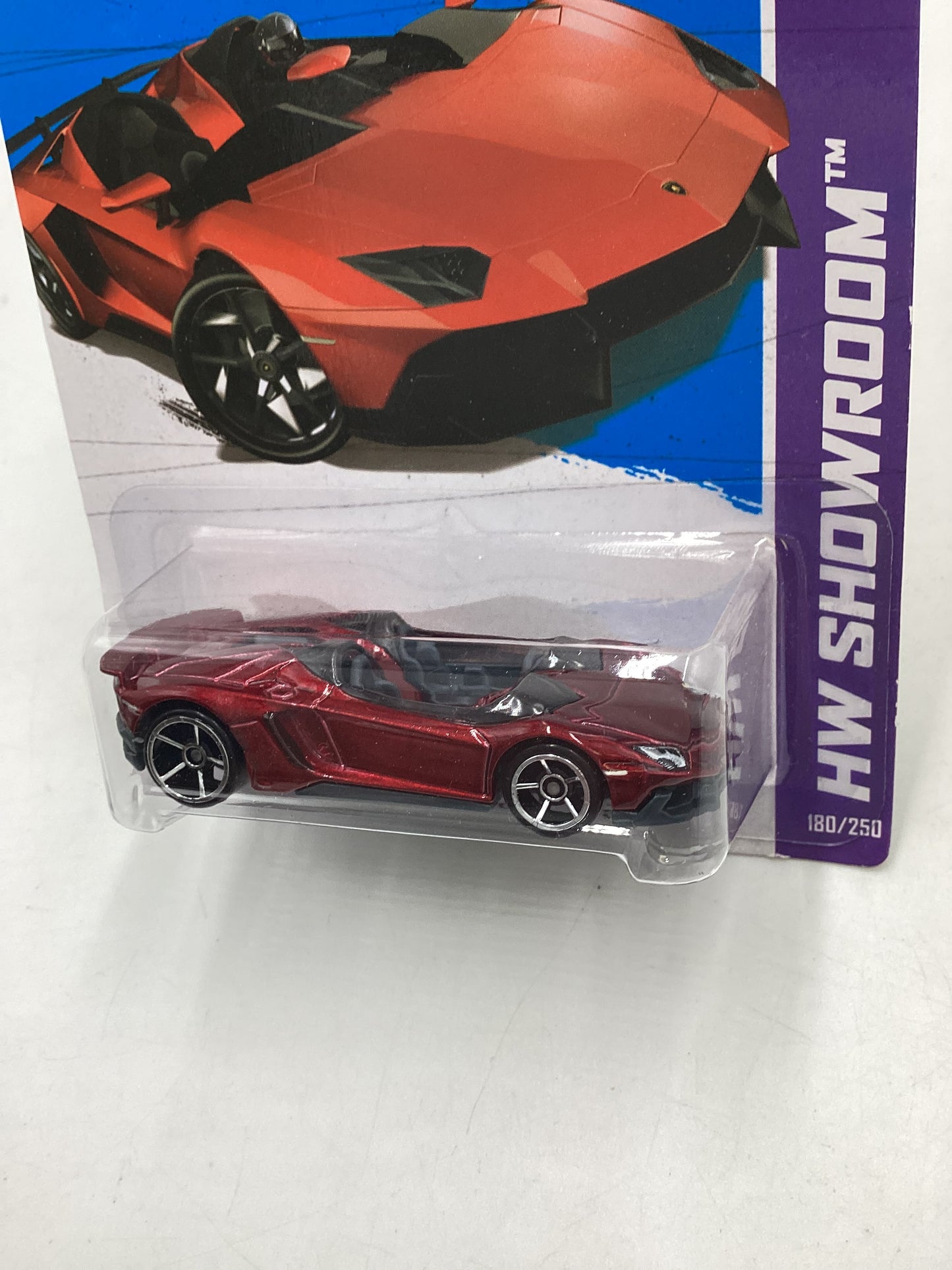 2013 Hot Wheels Showroom #180 Lamborghini Aventador J Red 101C