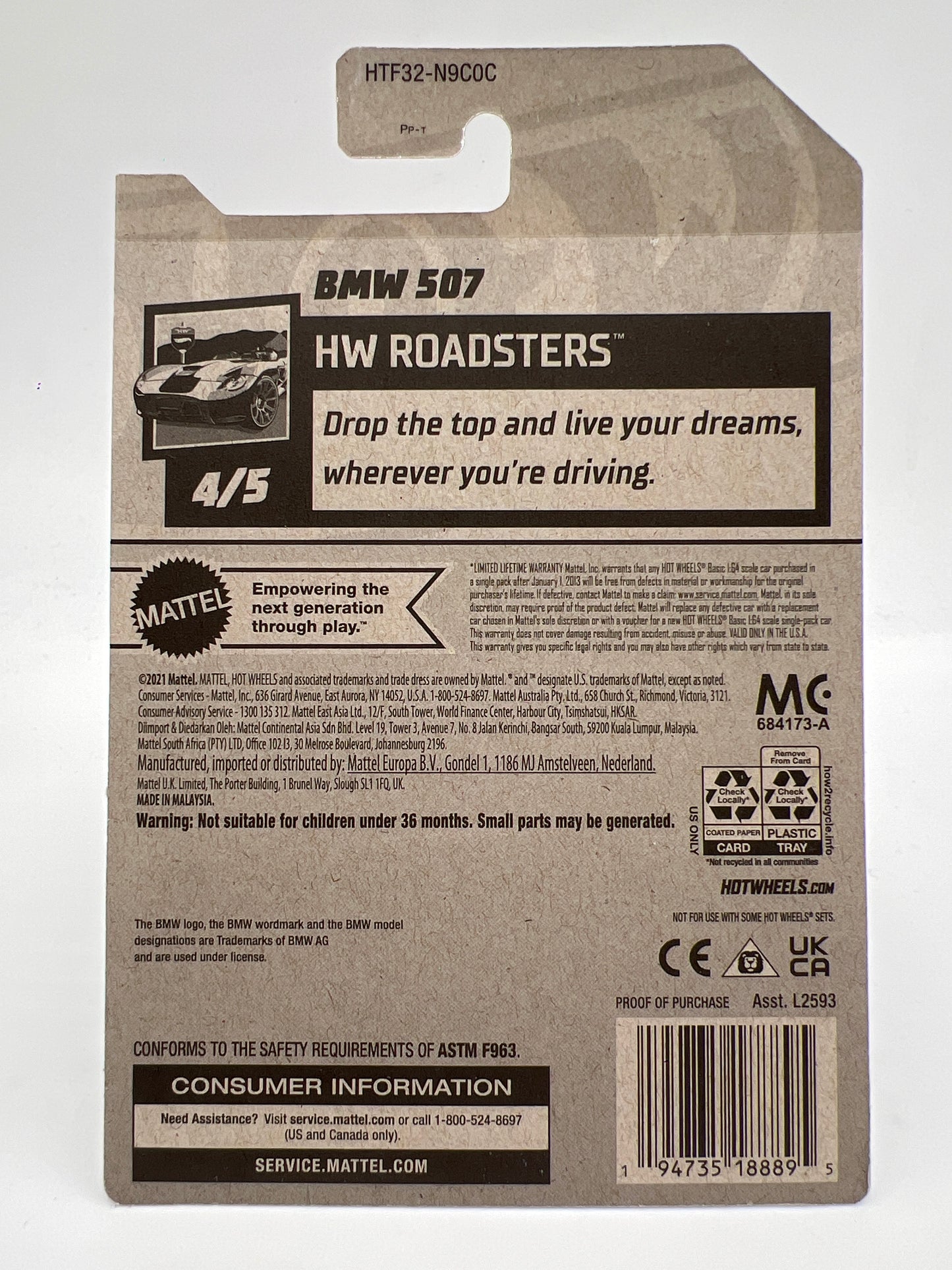 2024 Hot Wheels Super Treasure Hunt #67 BMW 507 Gold W/Protector