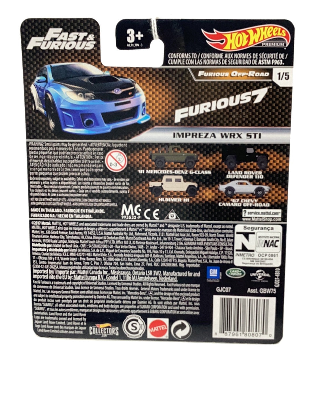 Hot Wheels fast and furious off road Impreza WRX STI W/Protector