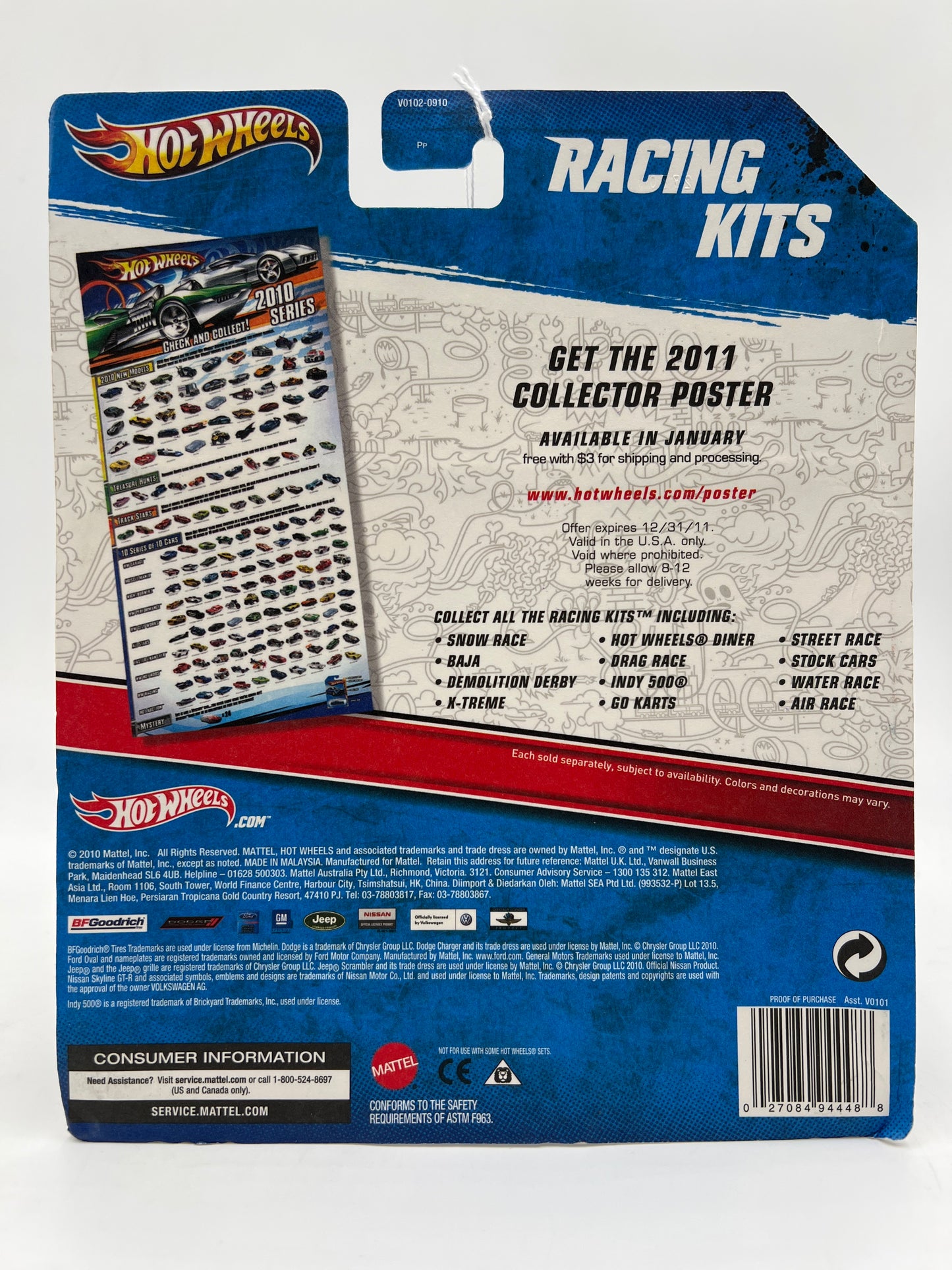 2011 Hot Wheels Racing Kits #1 Snow Race Jeep Scrambler / Snowmobile SR