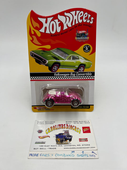 2006 Hot Wheels 20th Annual Collectors Convention 7466/10000 Volkswagen Bug Convertible Pink W/Protector