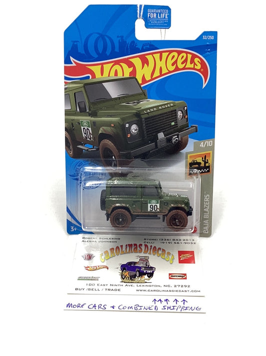 2021 hot wheels #32 Land Rover Defender 90 Green 63F