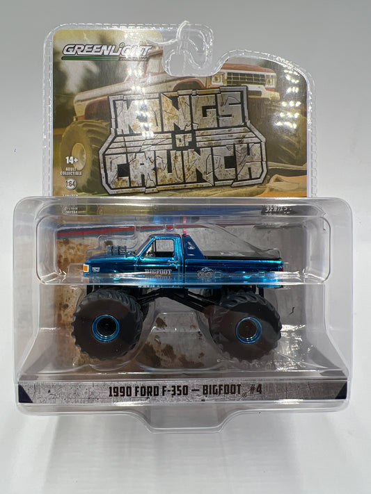 Greenlight Kings of Crunch Series 16 Walmart CHASE 1990 Ford F-350 Bigfoot #4 Chrome Blue