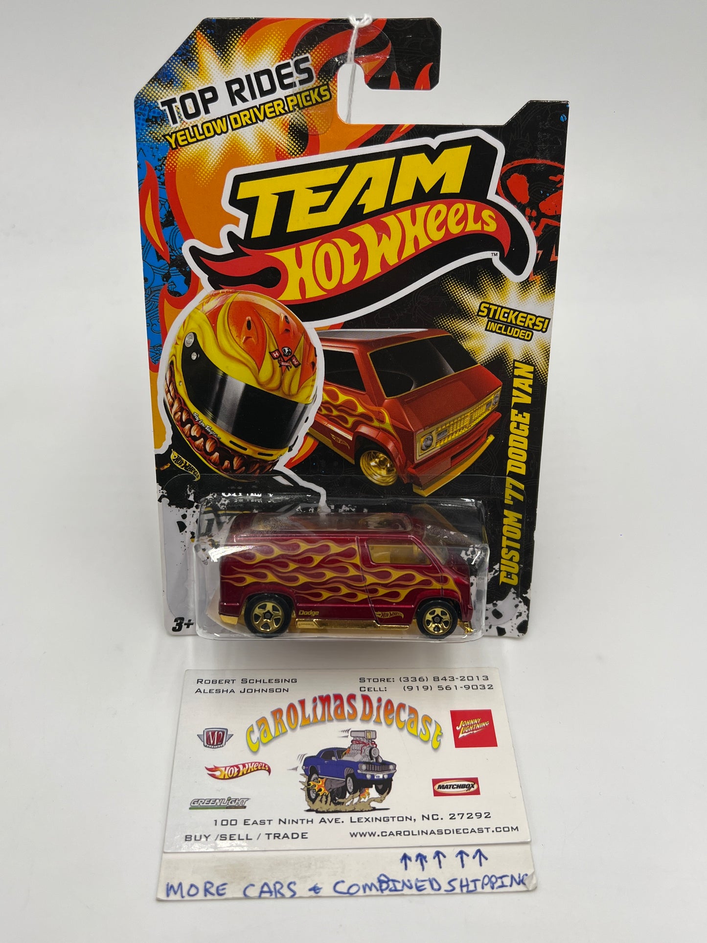 2012 Team Hot Wheels Top Rides Yellow Driver Picks Custom 77 Dodge Van Red 153A